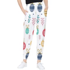 Seamless-pattern-cute-christmas-balls-shariki-igrushki-rozhd Tapered Pants