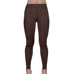 Wood Dark Brown Classic Yoga Leggings by nate14shop