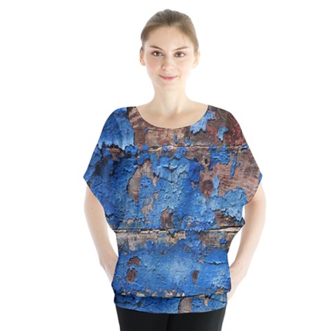 Background Wood Texture Batwing Chiffon Blouse by nate14shop