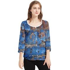 Background Wood Texture Chiffon Quarter Sleeve Blouse by nate14shop