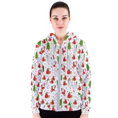 Hd-wallpaper-christmas-pattern-pattern-christmas-trees-santa-vector Women s Zipper Hoodie