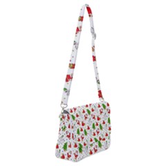 Hd-wallpaper-christmas-pattern-pattern-christmas-trees-santa-vector Shoulder Bag With Back Zipper by nate14shop