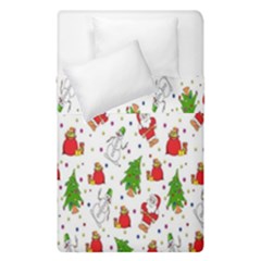 Hd-wallpaper-christmas-pattern-pattern-christmas-trees-santa-vector Duvet Cover Double Side (single Size) by nate14shop