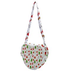 Hd-wallpaper-christmas-pattern-pattern-christmas-trees-santa-vector Heart Shoulder Bag by nate14shop