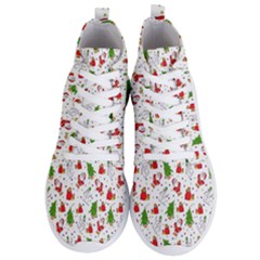 Hd-wallpaper-christmas-pattern-pattern-christmas-trees-santa-vector Men s Lightweight High Top Sneakers by nate14shop