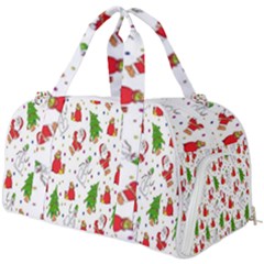 Hd-wallpaper-christmas-pattern-pattern-christmas-trees-santa-vector Burner Gym Duffel Bag