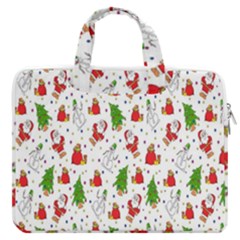 Hd-wallpaper-christmas-pattern-pattern-christmas-trees-santa-vector Macbook Pro 16  Double Pocket Laptop Bag  by nate14shop