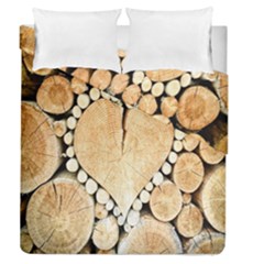 Wooden Heart Duvet Cover Double Side (queen Size)