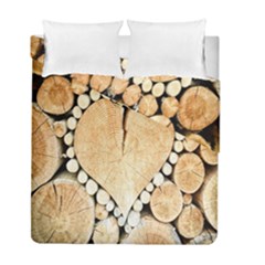 Wooden Heart Duvet Cover Double Side (full/ Double Size)