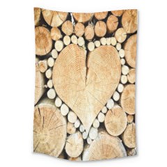 Wooden Heart Large Tapestry