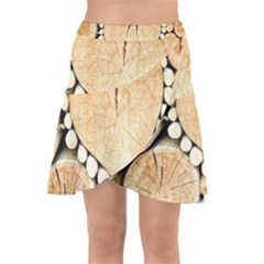 Wooden Heart Wrap Front Skirt by nate14shop