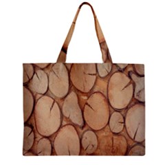 Wood-logs Zipper Mini Tote Bag