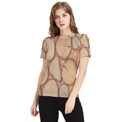 Wood-logs Women s Short Sleeve Rash Guard