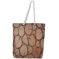 Wood-logs Full Print Rope Handle Tote (Large)