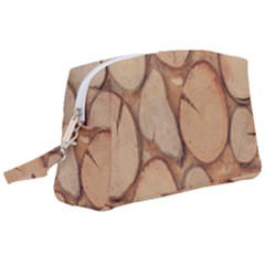 Wood-logs Wristlet Pouch Bag (large)