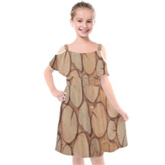 Wood-logs Kids  Cut Out Shoulders Chiffon Dress by nate14shop