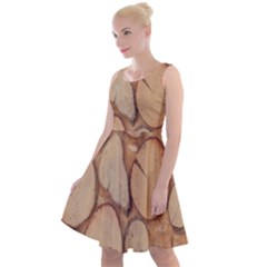 Wood-logs Knee Length Skater Dress