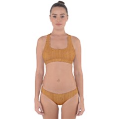 Antique Wood Texture Cross Back Hipster Bikini Set