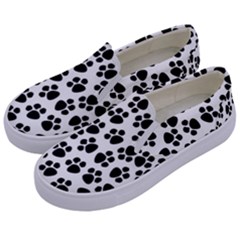 Abstract-black-white Kids  Canvas Slip Ons by nate14shop