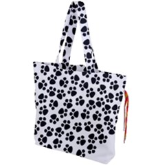 Abstract-black-white Drawstring Tote Bag