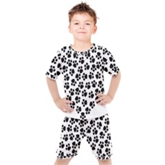 Abstract-black-white Kids  Tee And Shorts Set