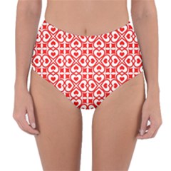 Background-heart Reversible High-waist Bikini Bottoms