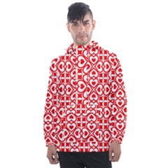 Background-heart Men s Front Pocket Pullover Windbreaker by nate14shop