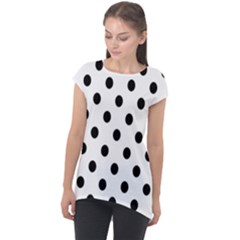 Black-and-white-polka-dot-pattern-background-free-vector Cap Sleeve High Low Top by nate14shop