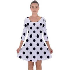 Black-and-white-polka-dot-pattern-background-free-vector Quarter Sleeve Skater Dress