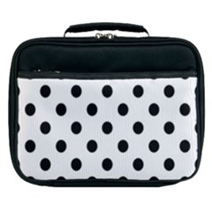 Black-and-white-polka-dot-pattern-background-free-vector Lunch Bag by nate14shop