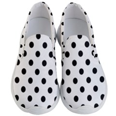 Black-and-white-polka-dot-pattern-background-free-vector Men s Lightweight Slip Ons by nate14shop