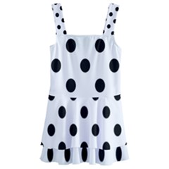 Black-and-white-polka-dot-pattern-background-free-vector Kids  Layered Skirt Swimsuit by nate14shop