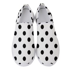 Black-and-white-polka-dot-pattern-background-free-vector Women s Slip On Sneakers by nate14shop