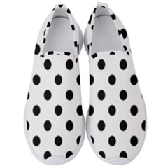 Black-and-white-polka-dot-pattern-background-free-vector Men s Slip On Sneakers by nate14shop