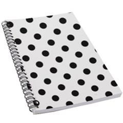 Black-and-white-polka-dot-pattern-background-free-vector 5 5  X 8 5  Notebook by nate14shop