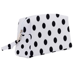 Black-and-white-polka-dot-pattern-background-free-vector Wristlet Pouch Bag (large) by nate14shop