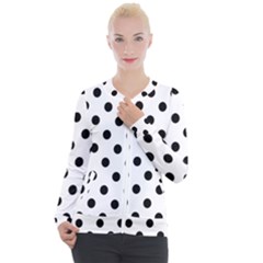 Black-and-white-polka-dot-pattern-background-free-vector Casual Zip Up Jacket by nate14shop
