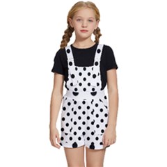 Black-and-white-polka-dot-pattern-background-free-vector Kids  Short Overalls by nate14shop