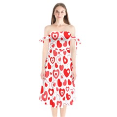 Cards-love Shoulder Tie Bardot Midi Dress by nate14shop