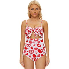 Cards-love Knot Front One-piece Swimsuit