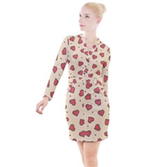 Design-love Button Long Sleeve Dress by nate14shop
