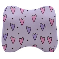 Heart-purple-pink-love Velour Head Support Cushion by nate14shop