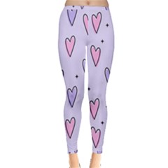 Heart-purple-pink-love Inside Out Leggings by nate14shop