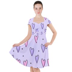 Heart-purple-pink-love Cap Sleeve Midi Dress by nate14shop