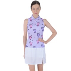 Heart-purple-pink-love Women s Sleeveless Polo Tee by nate14shop