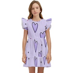 Heart-purple-pink-love Kids  Winged Sleeve Dress