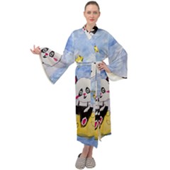 Panda Maxi Velour Kimono by nate14shop