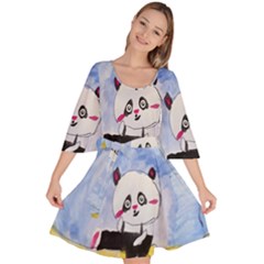 Panda Velour Kimono Dress