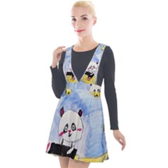 Panda Plunge Pinafore Velour Dress