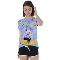 Panda Short Sleeve Foldover Tee